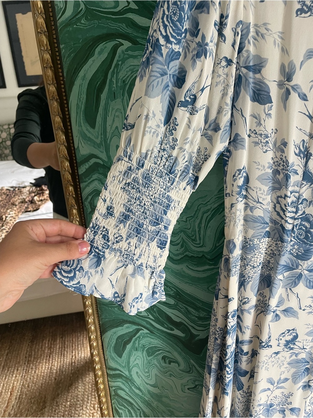Reformation Carolena Blue and White Floral Midi Dress size 6 worn once - Picture 4 of 12